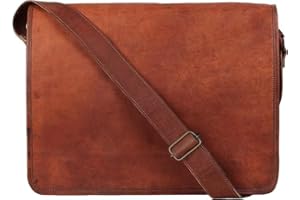 American Blue sacoche besace en cuir sacoche ordinateur portable, cartable, sac à bandoulière véritable à bandoulière