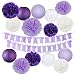 Produktbild Elefant lila Baby Shower Dekorationen Es ist ein Mädchen Baby Shower Banner von lila und Silber Farbe mit Tissue Pom Poms Mädchen Baby Geburtstag Dekor lila Baby-Dusche-Dekor