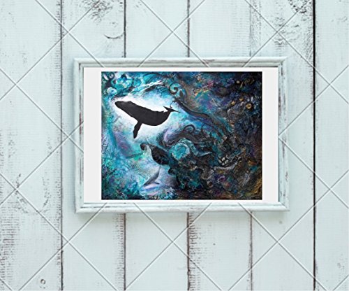 Whale Underwater - A3+ Art Print (original endorsed by Sir David Attenborough) LIMITED EDITION