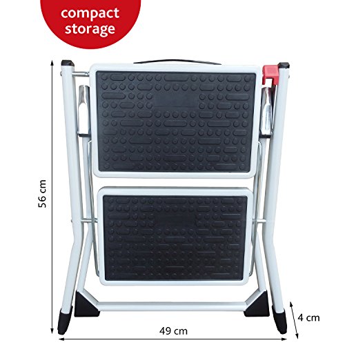 ArtMoon Rock Stahl Klapptritt 2 Stufen mit Anti-Rutschmatten Pulverbeschichtetem Stahl 49.5X48.5X44.5cm - 4