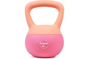 KAYMAN Soft Kettlebell for Home Gym – PVC Coated Weight – Floor Safe Flat Base – Ergonomic Non-Slip Handle – Strength Training, CrossFit, HIIT, Core Workout – Durable Fitness Equipment