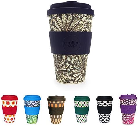 BIOZOYG Colourful Bamboo Travel Mug coffee Cup I Coffee to go Mug with design, silicone lid and silicone sleeve Dishwasher safe BPA free I Coffee Mug Travel Mug 400 ml Kai Leho