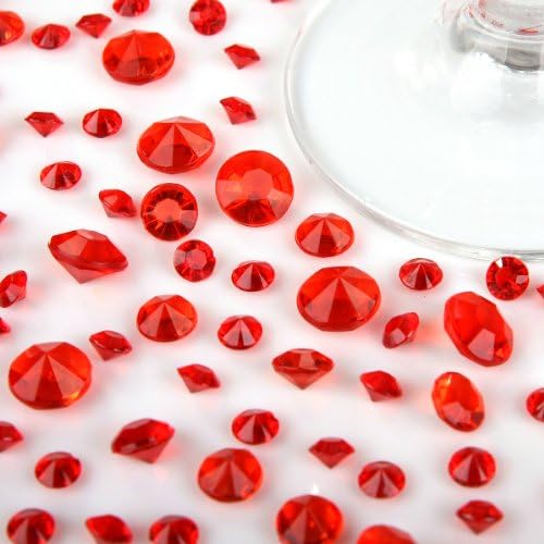 4000 Mixed Sizes(2000/2.5mm+2000 /4.5mm)Wedding Table Diamonds Crystals Confetti (red, 4.5mm+2.5mm)