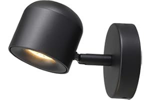 A AISILAN Aisilan Black Wall Spotlight Dimmable Modern LED Wall Lights 7W 3000K Warm White Adjustable Rotatable Single Wall Sconce for Bedroom, Kitchens, Living Room, Hallways