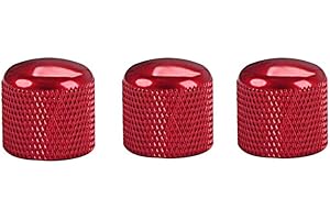 Alnicov Guitar Control Knobs Tone Volume Metal Dome Knobs for Electric Guitar Bass Replacement Parts 3Pcs Red