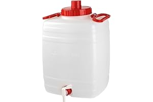 DETEC Mostfass Getränkefass Gärfass Maischefass Weinfass Gärbehälter Fass 20 L mit Auslaufhahn