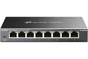 TP-Link TL-SG108E Managed Switch 8 Port Gigabit Ethernet LAN Switch(Plug-and-Play Netzwerk Switch,Metallgehäuse, QoS, IGMP-Snooping,LAN Verteiler, zentrales Management, energieeffizient) schwarz