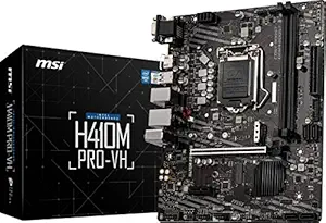 MSI H410M PRO-VH mATX Motherboard (10th Gen Intel Core, LGA 1200 Socket, DDR4, USB 3.2 Gen 1, Intel Gigabit LAN, VGA/HDMI)