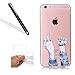 Produktbild iPhone 7 Transparent Schutzhülle,iPhone 7 Handyhülle,Leeook Ultra Dünn Durchsichtig Transparente Schlank Kratzfest Tpu Bumper Hülle Muster Cool Funny Finger Weiche Silikon Crystal Clear Slim Flexibel Tasche Etui Cover für Apple iPhone 7 (4.7 Zoll) + 1 x Schwarz Eingabestift-Finger