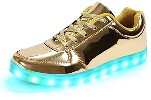 Padgene Herren Damen Leuchtende Blinkende Turnschuhe LED Leuchten Schuhe USB Aufladen Schnürer Schuhe