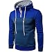 Produktbild Herren Hooded Sweatshirt Herbst Winter Männer Hoodie Pullover Weihnachten Langarm Outwear Jacke Patchwork Sweatshirt Lange Ärmel Mantel Felicove (Blau, M)