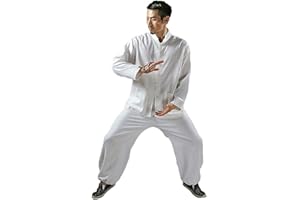 KSUA Uomo Tai Chi Uniforme Cinese Kung Fu Abbigliamento Cotone per Arti Marziali Zen
