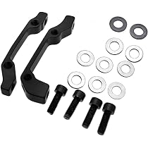DAUERHAFT Adaptateur Frein Disque Vélo 2 Boulons CNC - IS/POST Avant/Arrière 160/180/203 Mm Aluminium Noir
