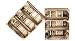 Produktbild 4er Set geflammtes Gewürzregal mit 3 Fächern - Obstkiste flambiert mit Mittelbrett als Bücherregal 50x40,5x24cm