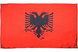 AZ FLAG Bandiera Albania 150 x 90 cm con 4 occhielli, bandiera albanese per balcone o parete