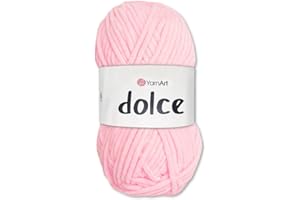 Frida's Wollhaus YarnArt - Ovillo de lana de chenilla Dolce, 100 g, para tejer, ganchillo, amigurumi, 64 colores (796, rosa bebé)