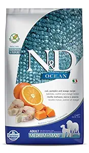 FARMINA N&D Ocean - Codfish,Pumpkin & Orange - Grain Free - Dog - Adult - Medium & Maxi Breed - 2.5 Kg