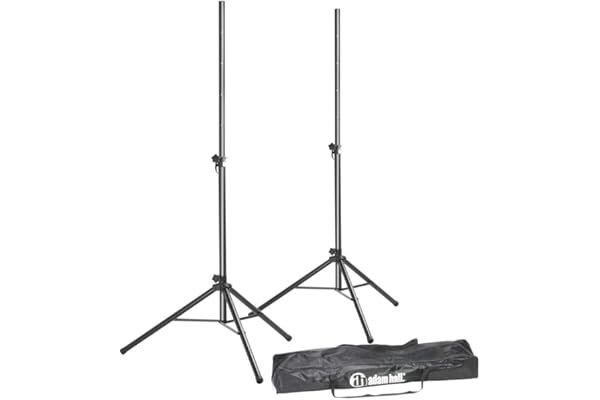Adam Hall Stands SPS 023 SET - Set Pieds d'Enceinte avec 2 Pieds d'Enceinte et Housse