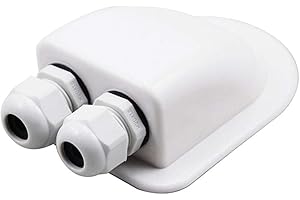 Passe-câble de Toit,MoreChioce Solaire Boîte de Câble en ABS Toit Conduit de Câbles Solaire Etanche Fixations de Toit à Câble Double pour Camping-car Caravane pour Types de Câbles 2 MM - 6 MM