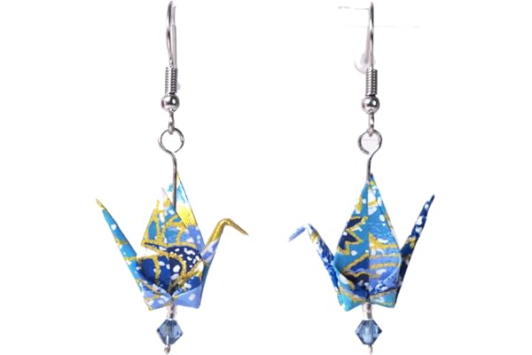 Boucles d'oreilles grues origami