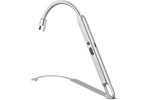MEIRUBY Lighter Electric Lighter Candle Lighter Rechargeable USB Lighter Arc Lighters for Candle Camping BBQ (Silver)