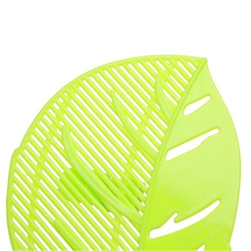 HENGSONG Küche Werkzeug Blatt Shape Obst Gemüse Nudeln Abtropffläche Seiher Reis Wäschen Sieb Bohnen Erbsen Reinigung Wasch-Tools (Grün) - 4