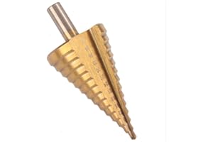RASHION Broca de cono de paso HSS – 4-42 mm, 14 tamaños, herramienta de corte de agujero de vástago redondo de acero de alta velocidad