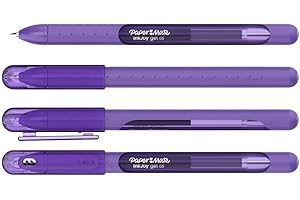 Newell Brands 4x Paper Mate InkJoy Capped Gel Ink Pens Assorted Colours 0.7mm Medium Point Nib Tip Adult Colouring Set (Purple), 4 Count (Pack of 1)