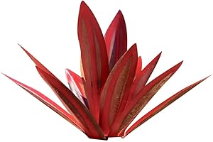 NOPEILVI Sculpture Antique Metal Agave Plante de Fer Décoration de Jardin de Fer 35 cm Rouge foncé, Iron Art Agave Tequila