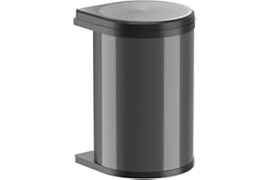 Collecteur de déchets Hailo 3520071 | Swing Mono 20 litres | Poubelle encastrable avec fonction pivotante | Gris foncé-noir | Pour armoires de cuisine à partir de 40 cm | Solution de déchets