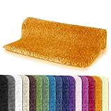 Spirella Badteppich Badematte Duschvorleger Mikrofaser Hochflor | flauschig | rutschhemmend | geeignet für Fußbodenheizung | 60x90 cm | Orange