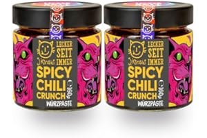 ‎J.KINSKI J.Kinski® Bio Chili Crunch (2x 160g) mit Szechuan-Pfeffer & Erdnüssen | Crispy Chili Oil zum Marinieren von Fleisch | Spicy Chili Öl als Pesto, oder zum Würzen von Ramen Suppen | Asiatische Soßen