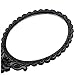 Mirror - SODIAL(R)Black Ladies Floral Repousse Vintage Mirror Oval Hand Held Makeup Beauty Dresser Gift L