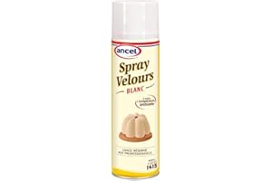BO TIME Ancel Spray Velours Rouge, Jaune, Brun, Blanc 500ml/Bombe - Livraison Gratuite France (Velours blanc, 1)