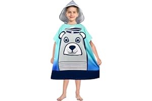 ‎VOBUKE VOBUKE Bandtücher Badehandtuch mit Kapuze Kinder, Mikrofaser Handtücher Bademantel Badeponcho Kinder Duschtücher Exquisites Muster Handtuch für Kinder Jungen Mädchen 4-8 Jahre - Bär