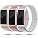 Produktbild Onedream Kompatibel für Fitbit Charge3 Charge 3 Armband Damen Metall Silber Rosegold Champagner