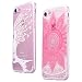 Produktbild GrandEver iPhone 7 Hülle [2 Pack] Weiche Silikon Handyhülle TPU Bumper Schutzhülle für iPhone 7(4.7'') Rückschale Klar Handytasche Anti-Kratzer Stoßdämpfung Ultra Slim Rückseite Silicon Backcover Soft Case Ultradünnen Premium Cover - Vogel Skull + Rosa Mandala