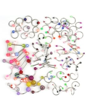 100X Zungenpiercing Bauchnabelpiercing Lippenpiercing Labret