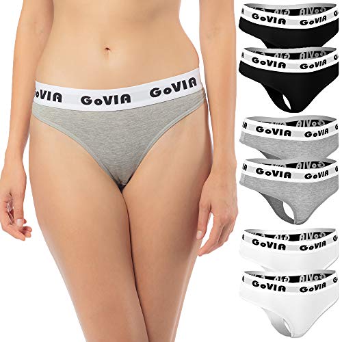 L&K-II Perizoma in Cotone Donna (Pacco da 6) - Mutande Sportiva - Fascia elasticizzata in vita 3207 multicolore M