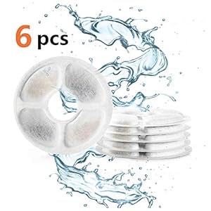 Toozey Filtro de Fuente de Gato 6 Unidades Filtro de Repuesto para Bebedero para Mascotas Filtro para Fuente de Gato Filtro de Repuesto Incluye carbón Activo e Intercambio de Iones