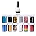 LHWY Nail Art Transfer Foil 12 Colors Sticker for Nail Tip Decoration 2Glue Set