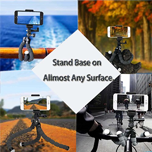 Treppiede per Telefono Flessibile con Telecomando Bluetooth, Supporto Treppiedi per Fotocamera, Flexible Phone Tripod, Camera Tripod Octopus Tripod Mini Travel Tripod with Bluetooth Remote for Iphone & Android Phones, Cameras, GoPro
