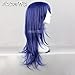 Anime Wig Dark Blue Long Wavy 60CM Women Girls Cospaly Hair Full Wig + Wig Cap