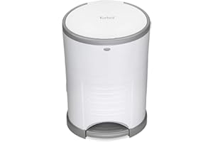 Korbell Mini 9 Litre, Hands Nappy Disposal Bin, Pure White