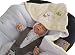 BlueberryShop Signature Car Seat Hooded Velour Swaddle Wrap/Blanket for Baby, Cream Teddy