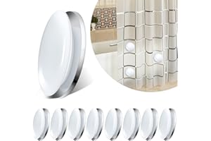 CHBOP 9 Paar Runde Magnetische Vorhang Gewichte Vorhänge Vorhanggewicht Gardinen Fenstervorhang Gewicht Raffhalter für Dusche Fenster Vorhang Tischdecken Wasserdicht Weiß