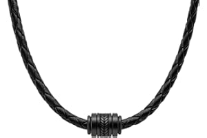 David Galvani Lederkette Herren aus Echtleder – Geflochtene Halskette mit Edelstahl Bead – 45/50/55 cm – Geschenkbox inkl., stilvolles Männer Accessoire