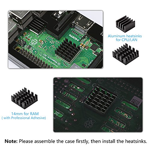 Smraza Raspberry Pi 3 b  Caja con 5V 2 5A Cargador con Conector ON Off   Ventilador   3 x Disipador de Calor para Raspberry Pi 3 2 Model b  b Case  sin Raspberry Pi 