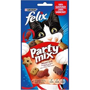 Purina Felix Party Mix Grill Snacks, golosinas y chuches para gato 8 x 60 g