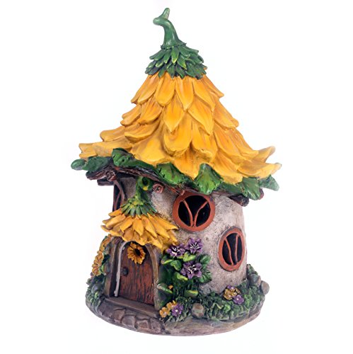 Solar Powered beleuchtet Fairy gelb Cottage/Dwelling Garten Ornament - 2